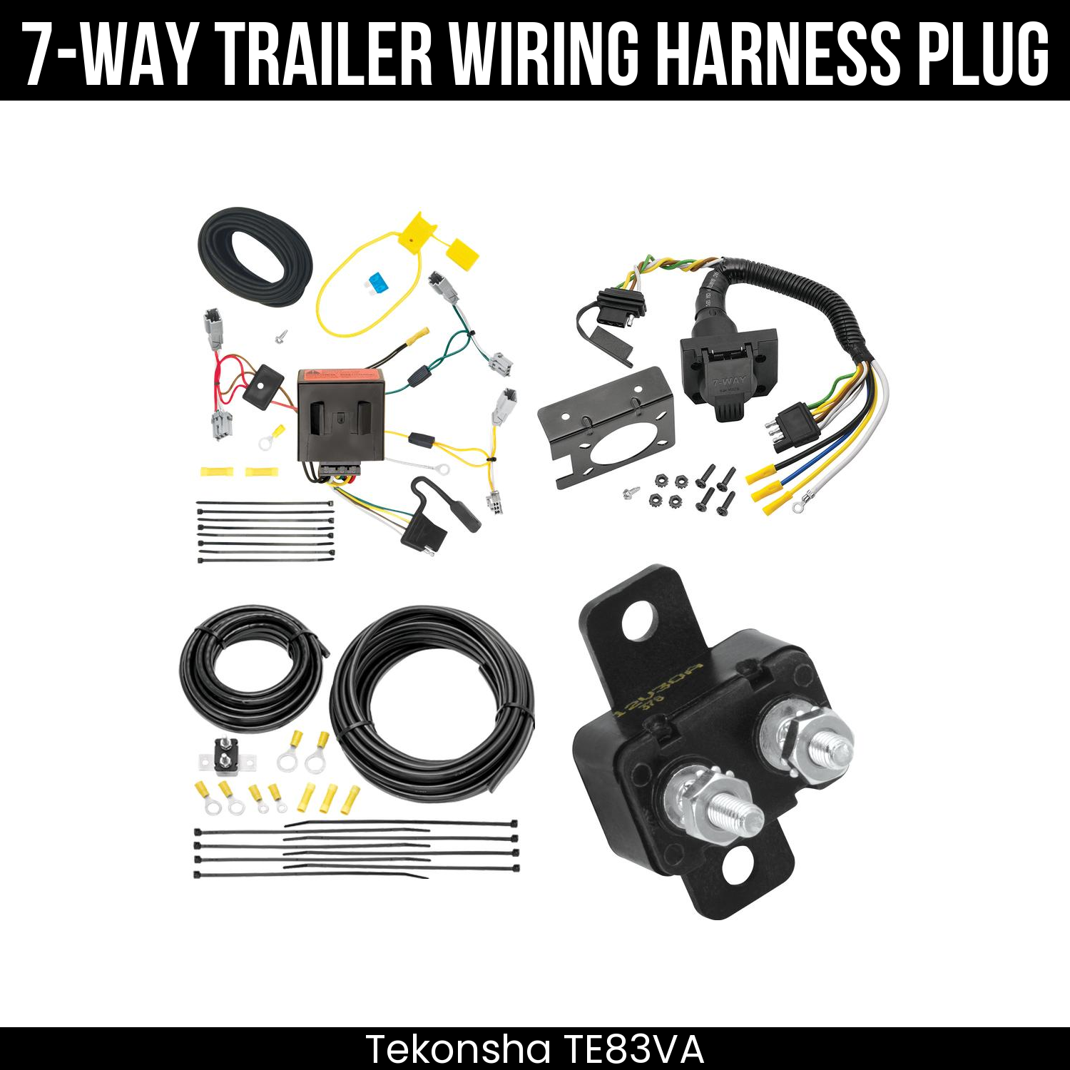 Trailer Wiring 7-Way Plug w/ Bracket