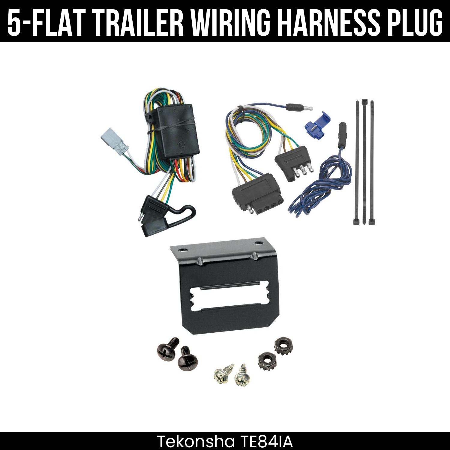 Trailer Wiring 5-Flat Plug w/ Bracket