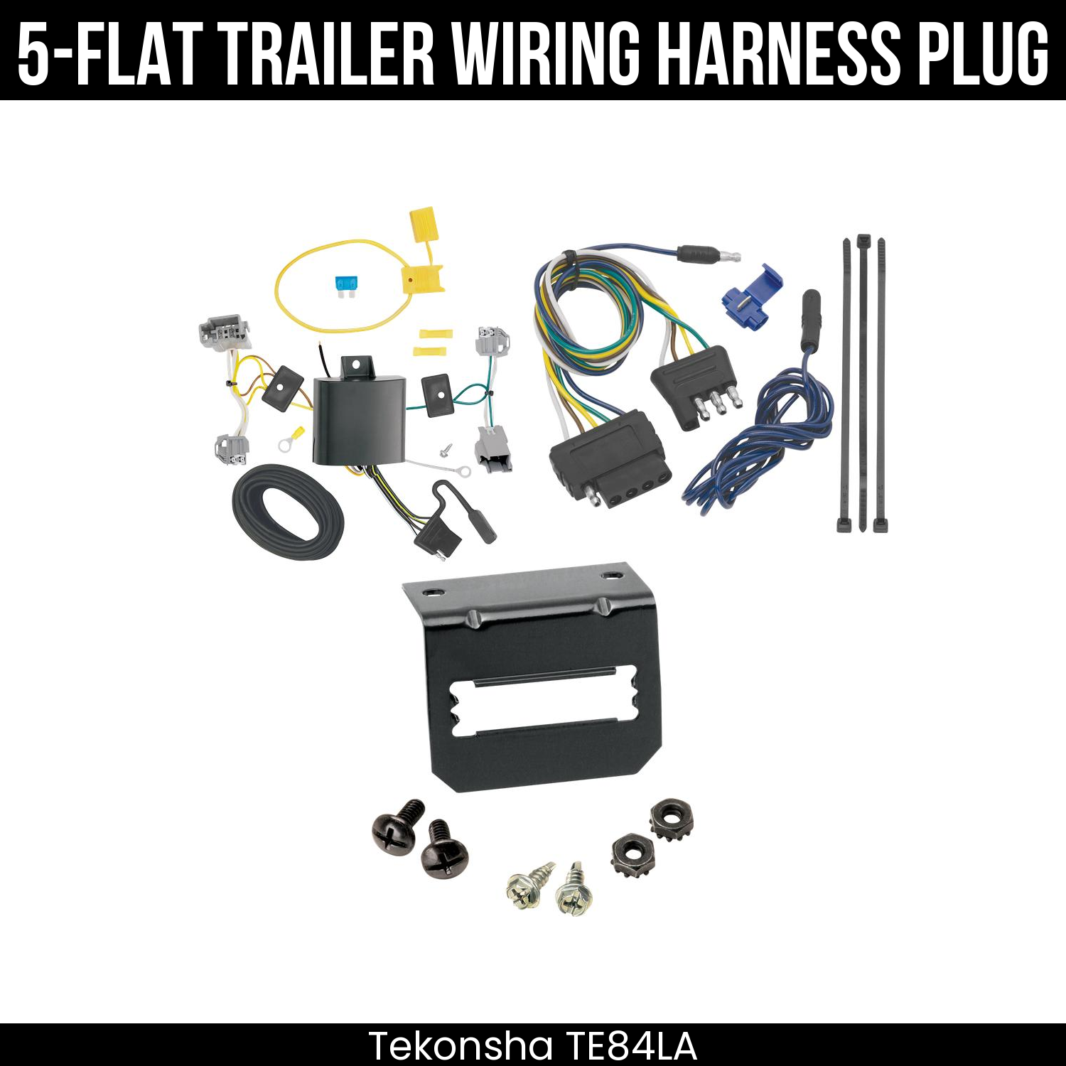 Trailer Wiring 5-Flat Plug w/ Bracket