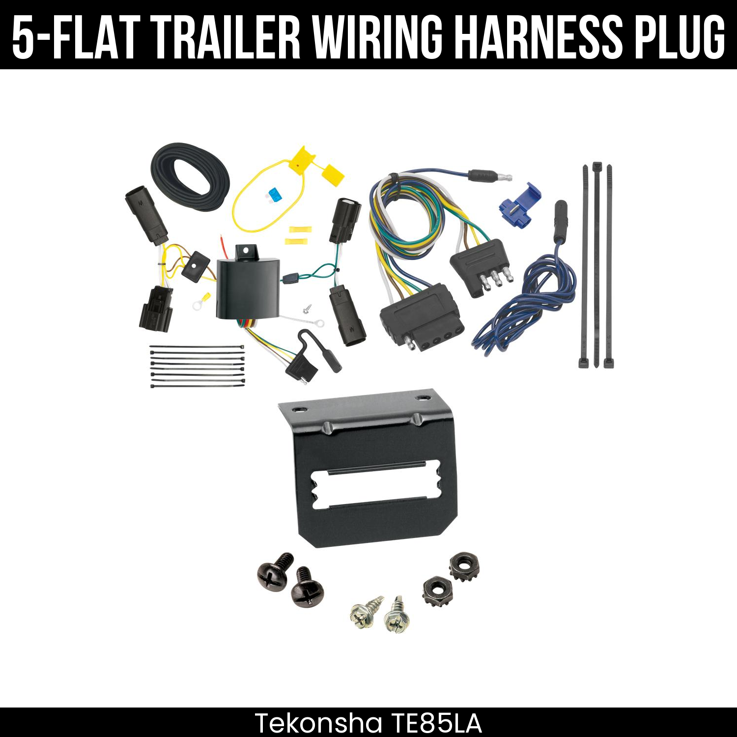 Trailer Wiring 5-Flat Plug w/ Bracket