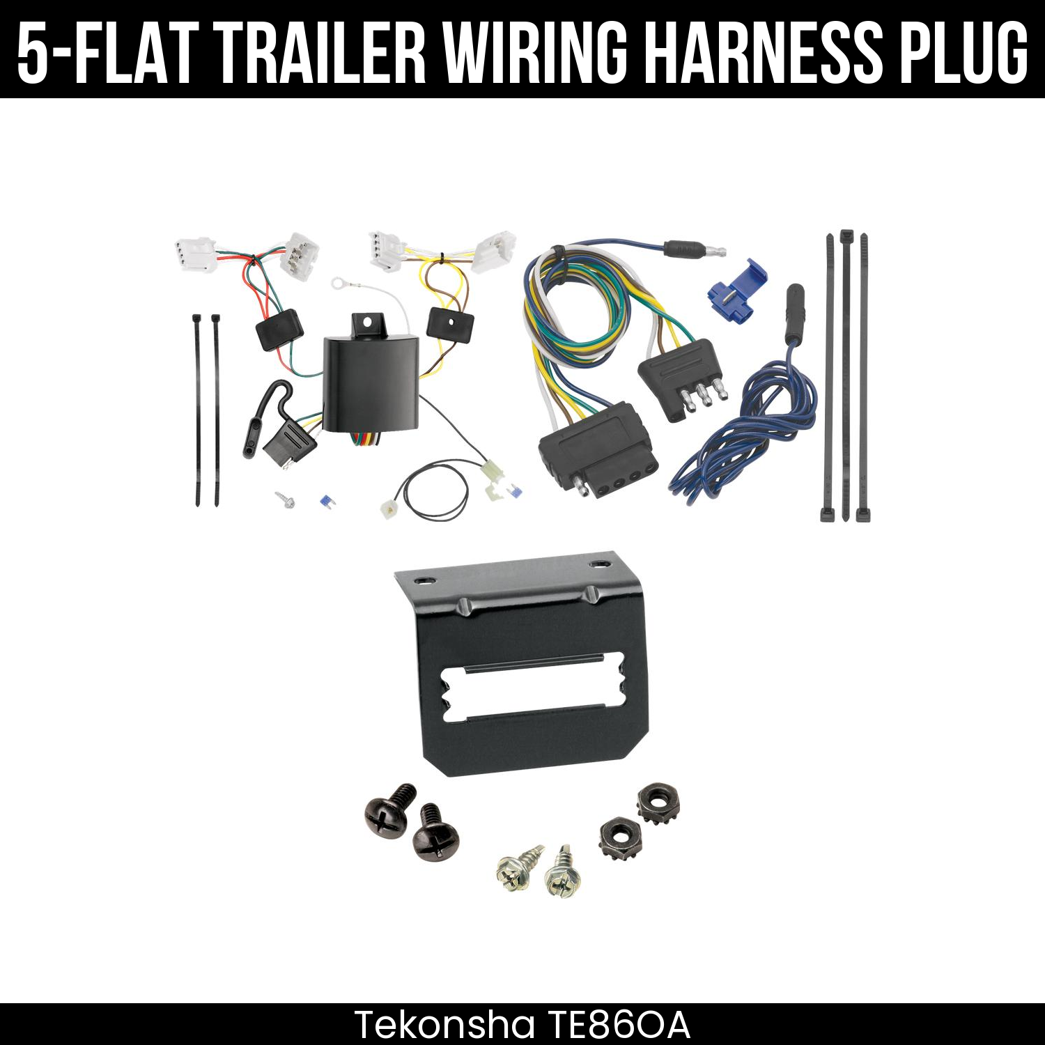 Trailer Wiring 5-Flat Plug w/ Bracket