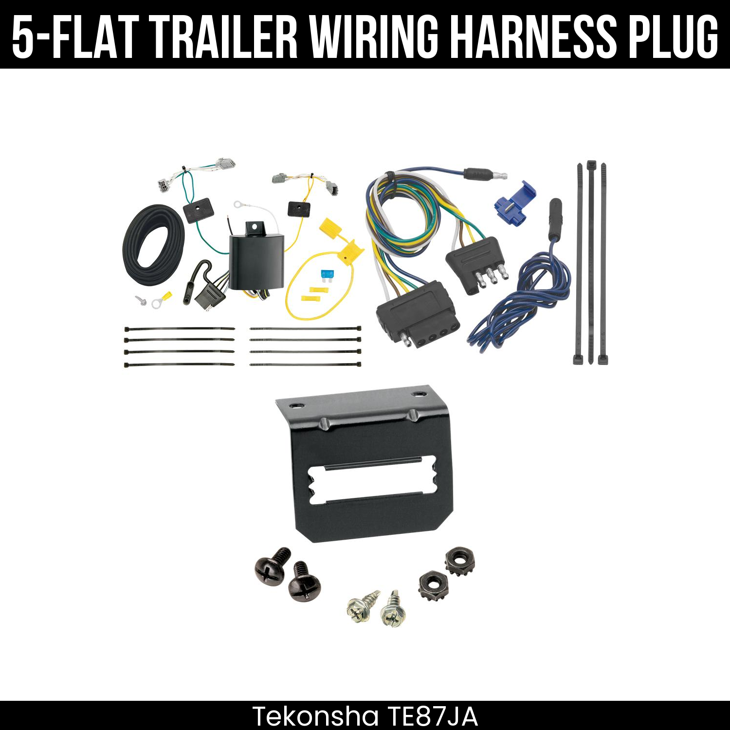 Trailer Wiring 5-Flat Plug w/ Bracket