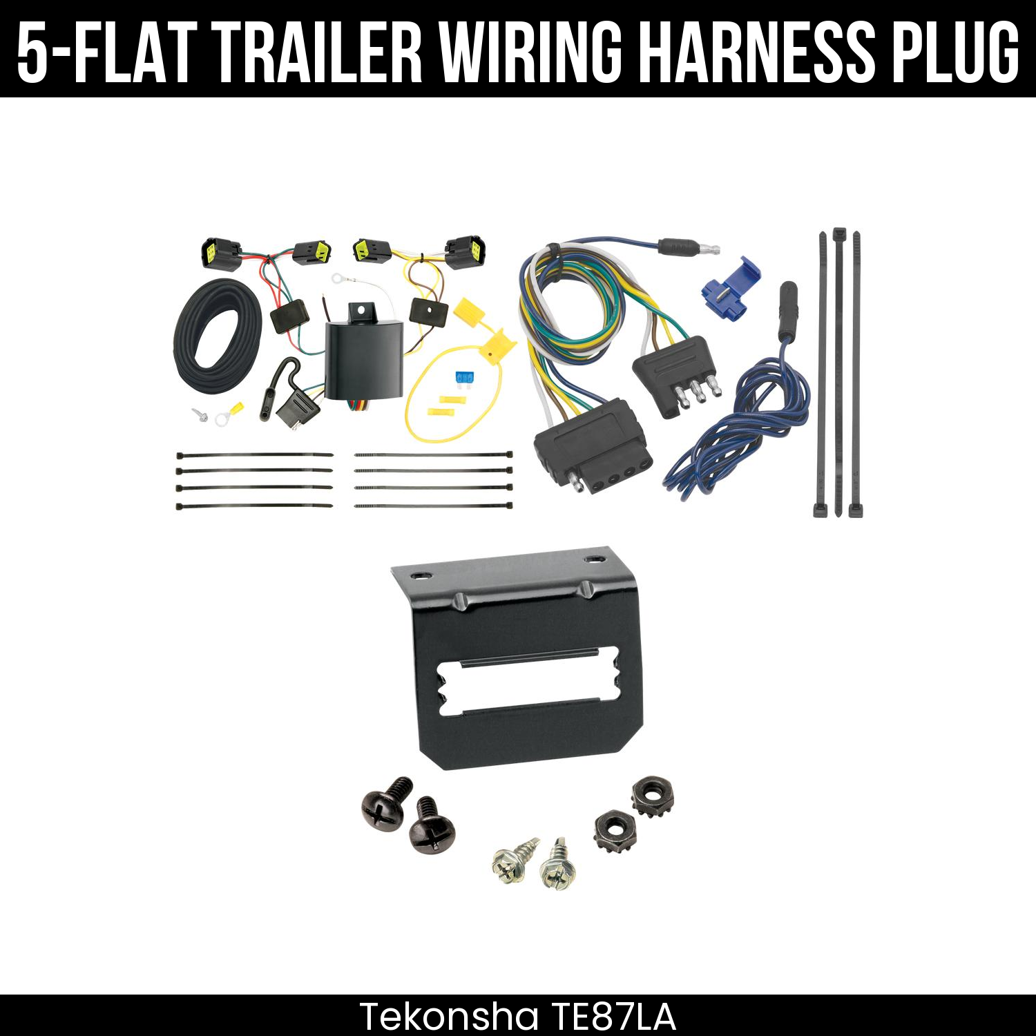 Trailer Wiring 5-Flat Plug w/ Bracket