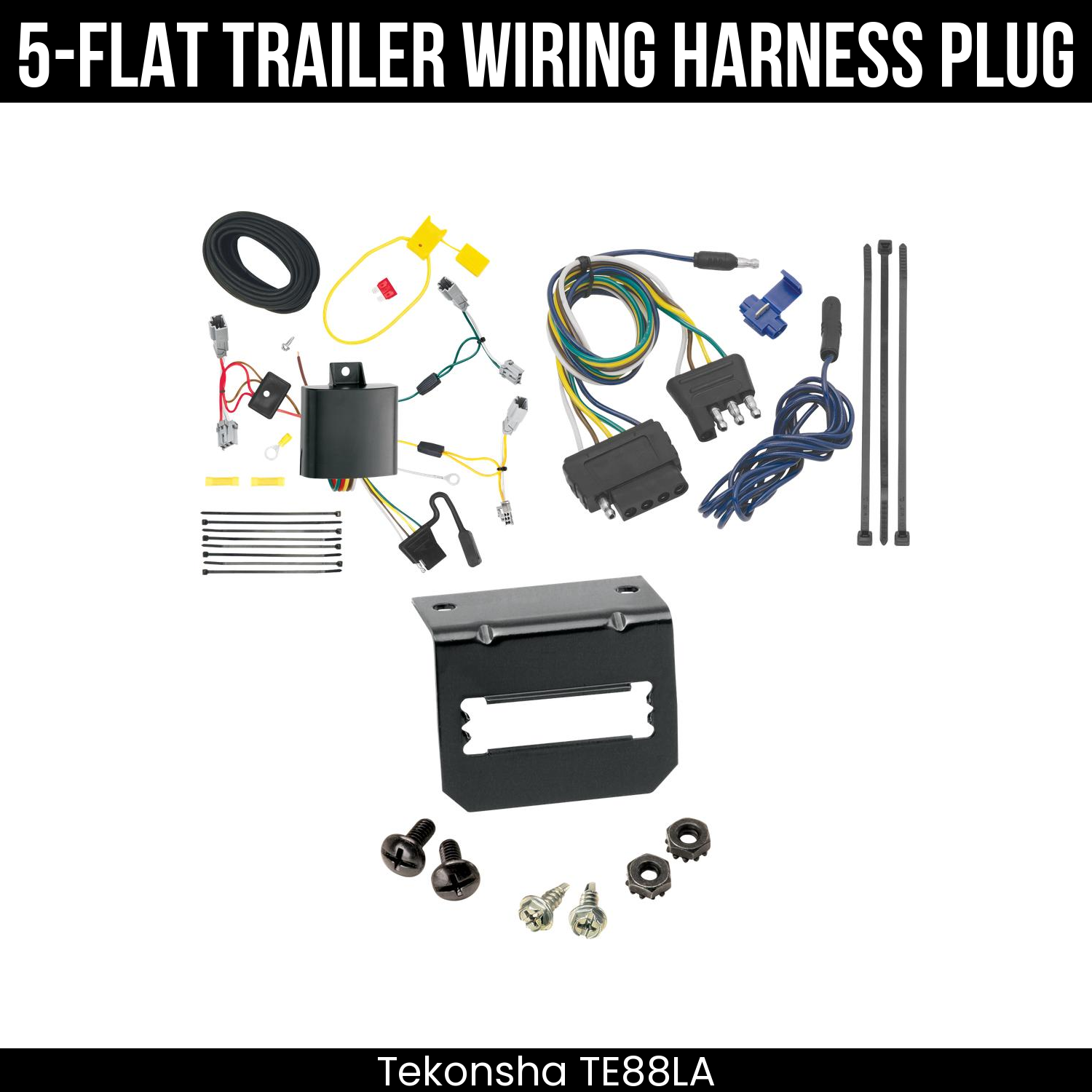 Trailer Wiring 5-Flat Plug w/ Bracket