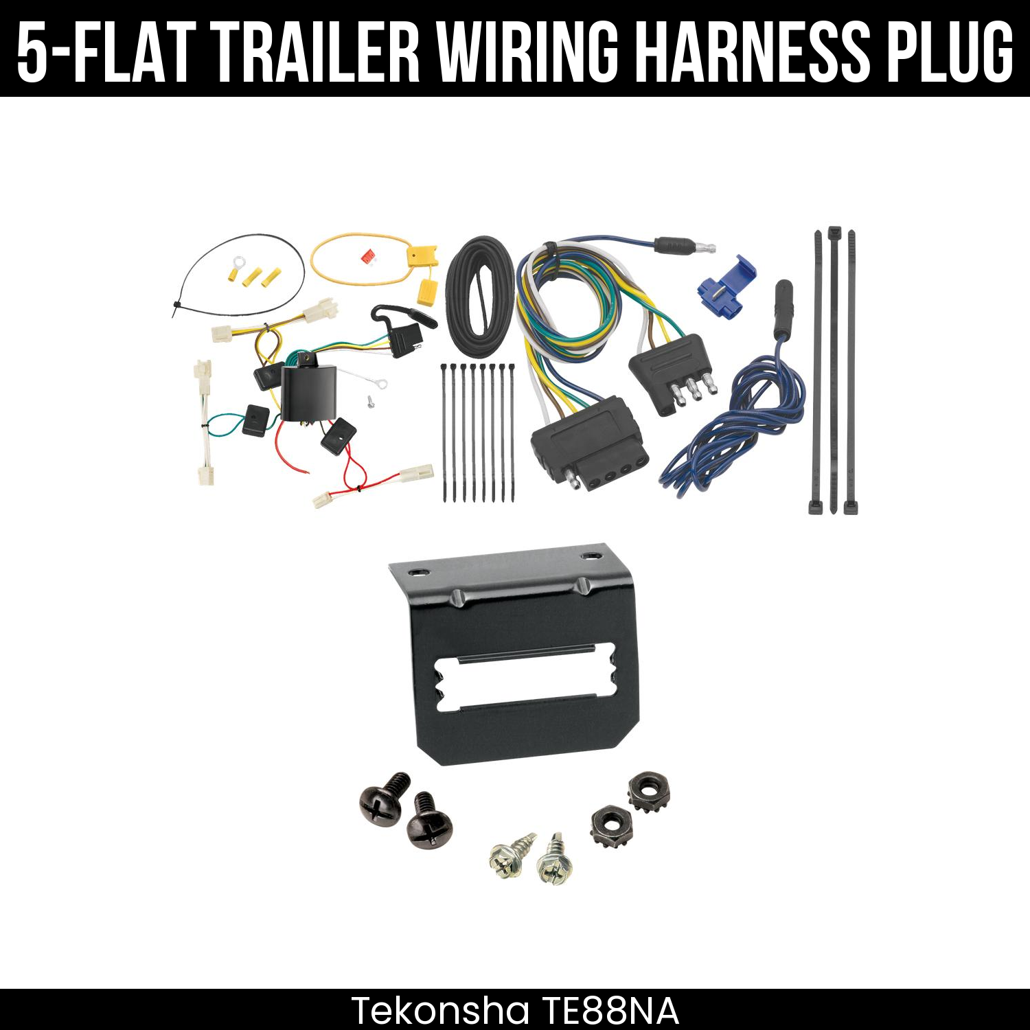 Trailer Wiring 5-Flat Plug w/ Bracket