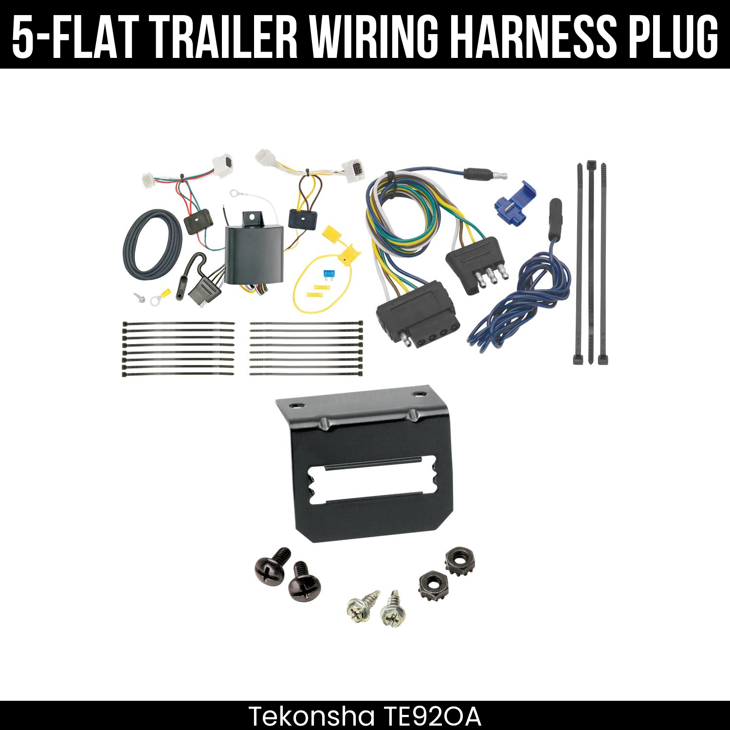 Trailer Wiring 5-Flat Plug w/ Bracket