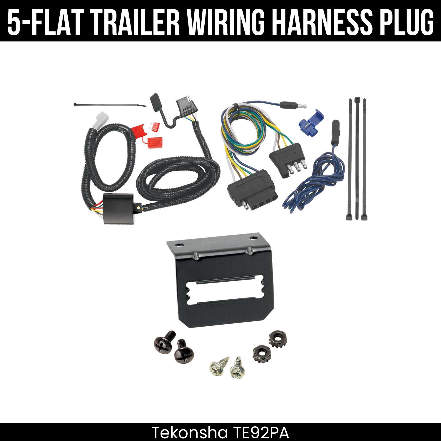 Trailer Wiring 5-Flat Plug w/ Bracket
