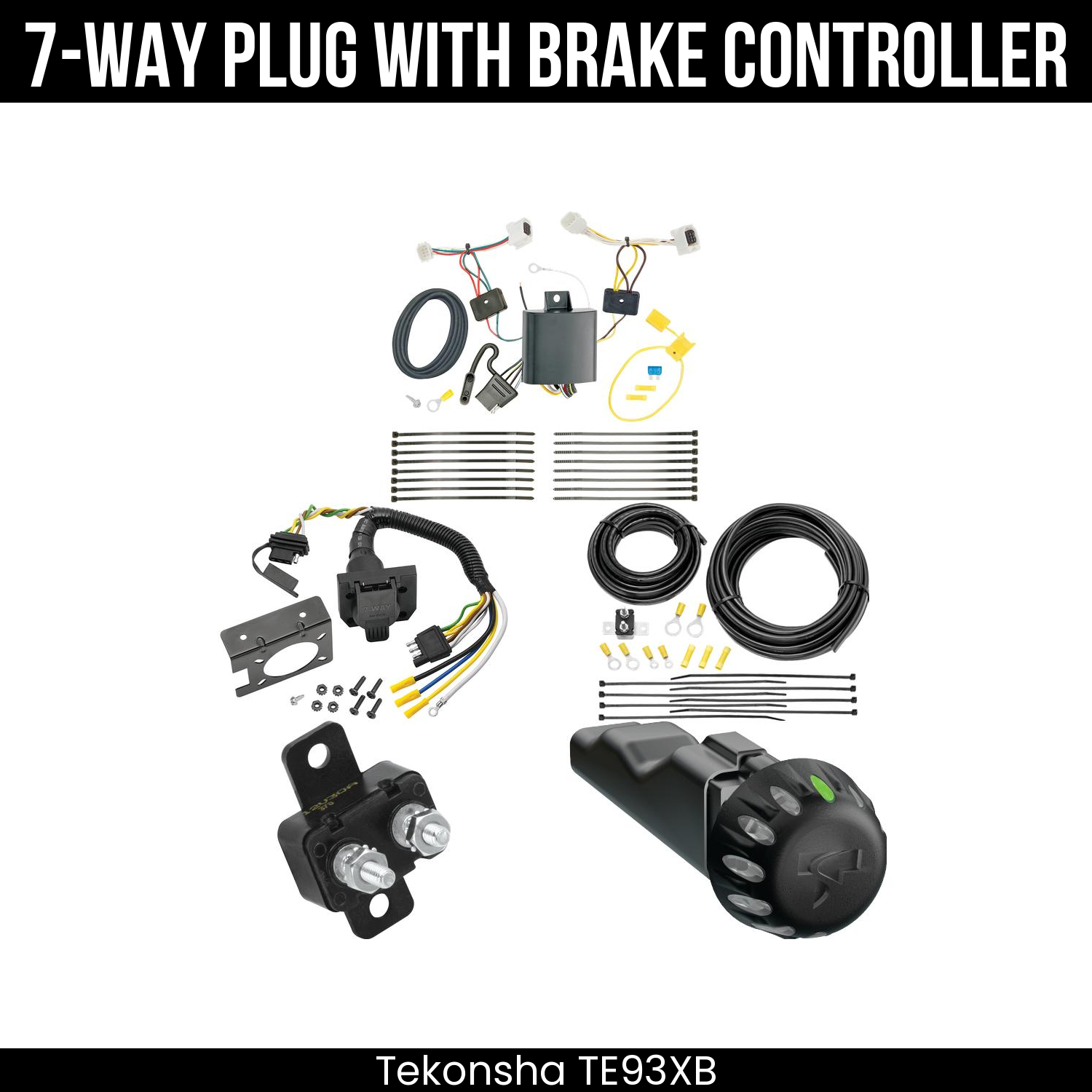 Trailer Wiring 7-Way Plug w/ Bracket , Tekonsha Voyager iD Smart Brake Control