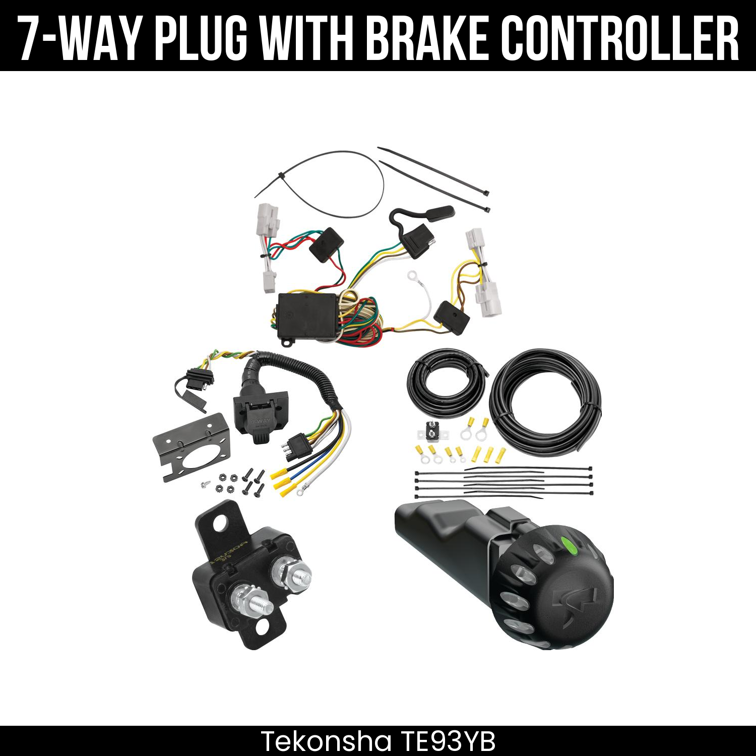 Trailer Wiring 7-Way Plug w/ Bracket , Tekonsha Voyager iD Smart Brake Control
