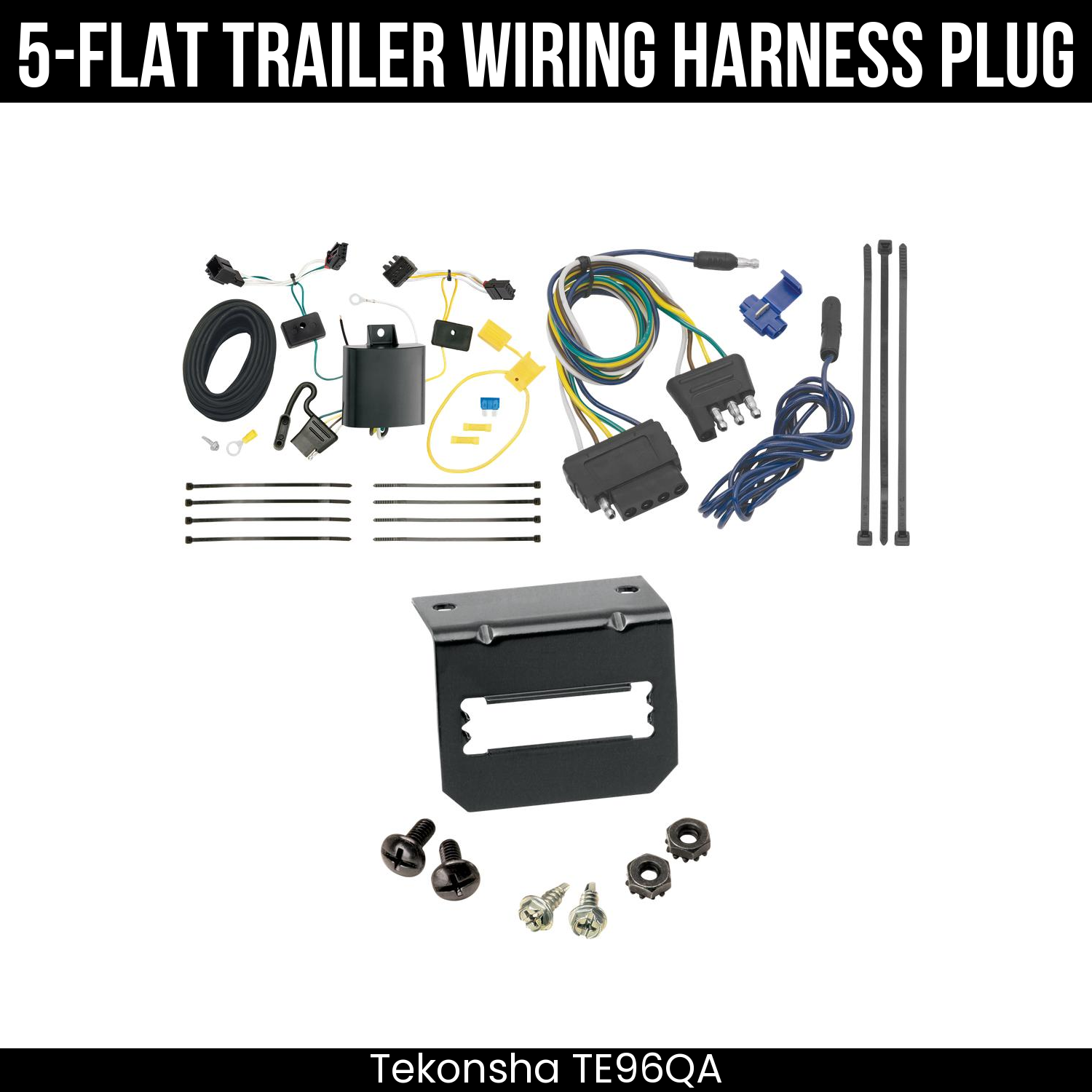 Trailer Wiring 5-Flat Plug w/ Bracket
