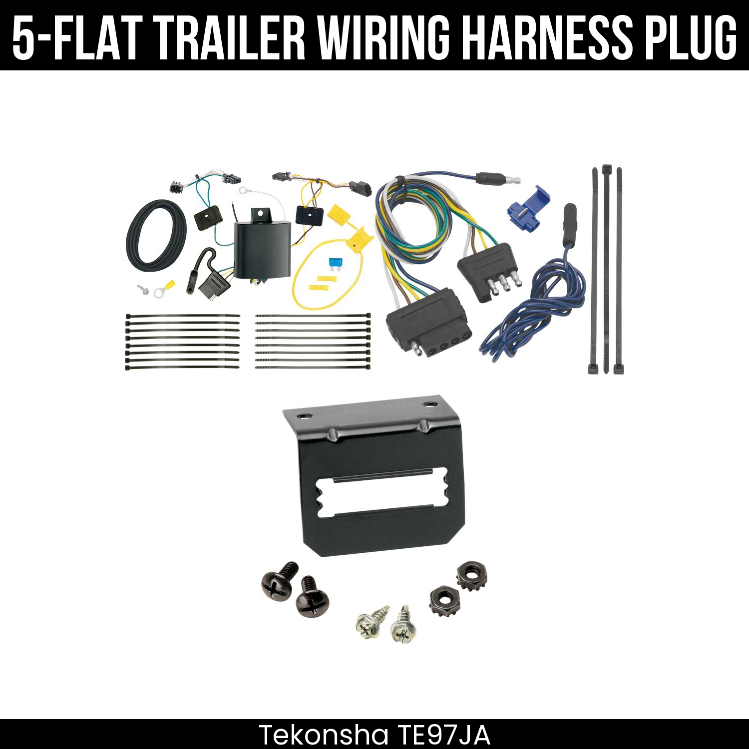 Trailer Wiring 5-Flat Plug w/ Bracket