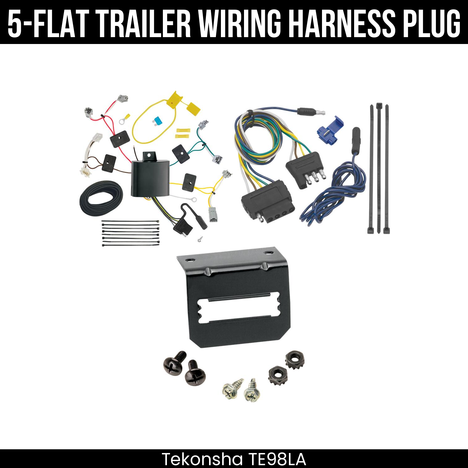 Trailer Wiring 5-Flat Plug w/ Bracket