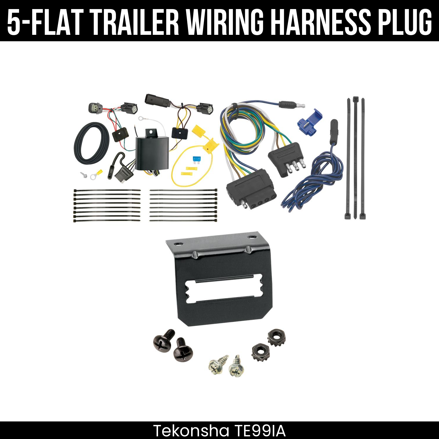Trailer Wiring 5-Flat Plug w/ Bracket