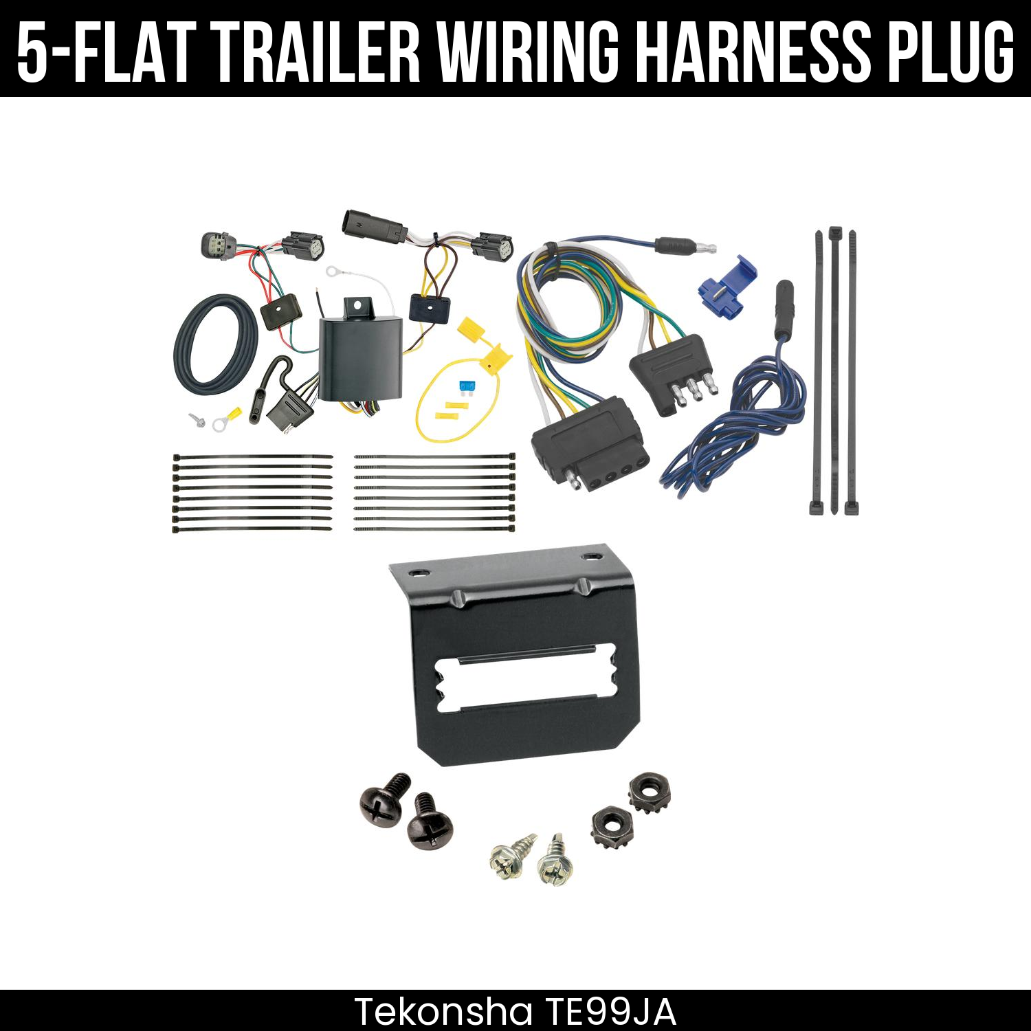 Trailer Wiring 5-Flat Plug w/ Bracket